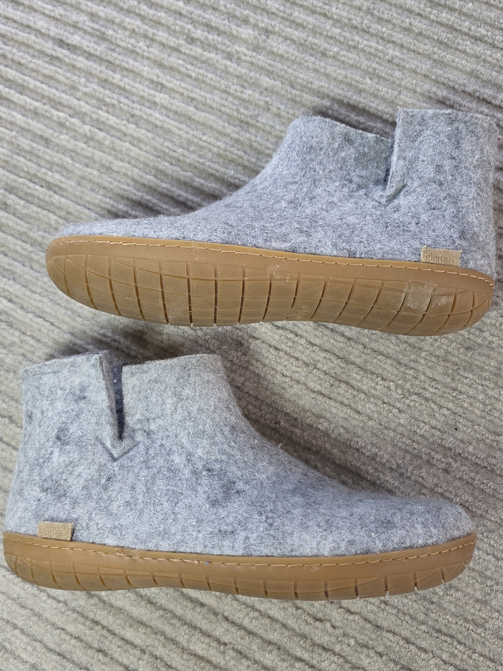 Glerups Winter Snow Boots Womens 40 Pull On Almond Toe Casual Outdoor Wool Gray